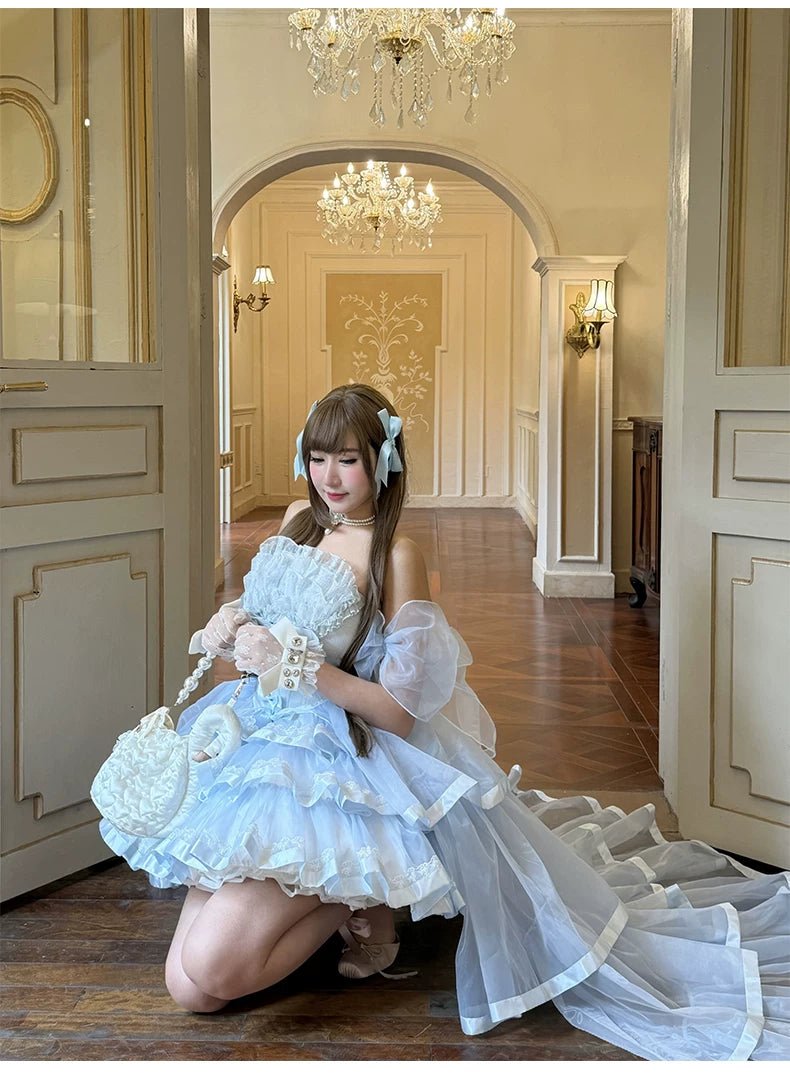 Mousse Love Song Short JSK Ballet Bridal Lolita Dress - LolitaEra
