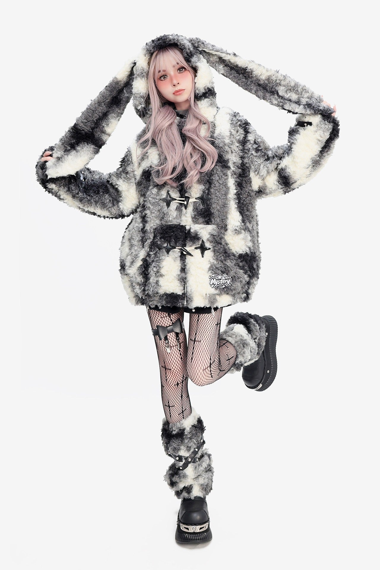 Mystery Rabbit Tribe Faux Rabbit Fur Plush Coat - LolitaEraBlack TopSMystery Rabbit Tribe Faux Rabbit Fur Plush Coat
