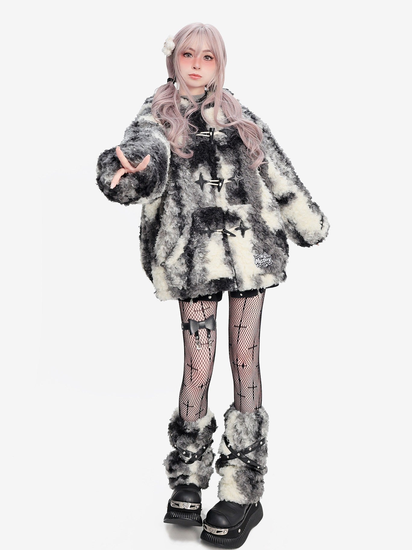 Mystery Rabbit Tribe Faux Rabbit Fur Plush Coat - LolitaEraBlack TopSMystery Rabbit Tribe Faux Rabbit Fur Plush Coat