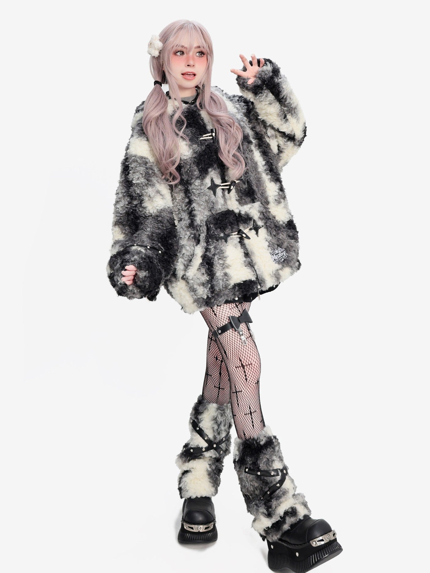 Mystery Rabbit Tribe Faux Rabbit Fur Plush Coat - LolitaEraBlack TopSMystery Rabbit Tribe Faux Rabbit Fur Plush Coat