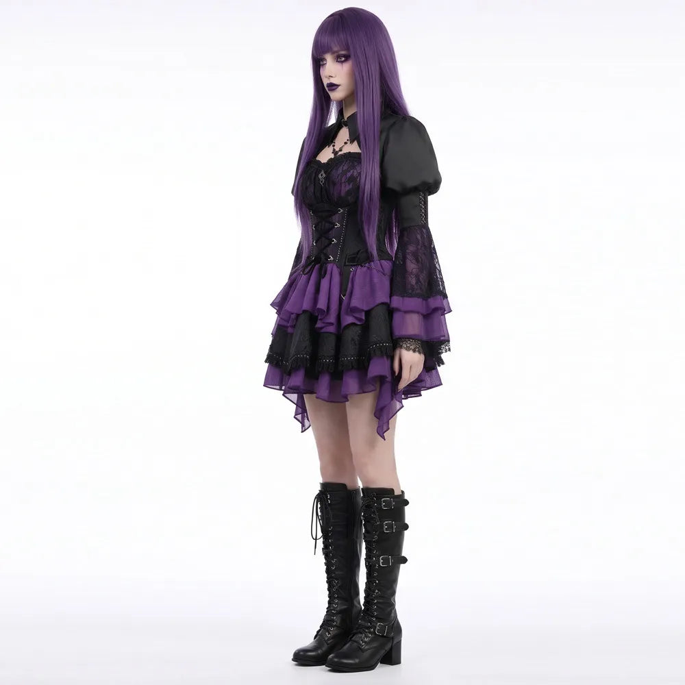 New Monster High Elissabat Cosplay Costume Vampire Punk Gothic Style Short Skirt Halloween Cosplay