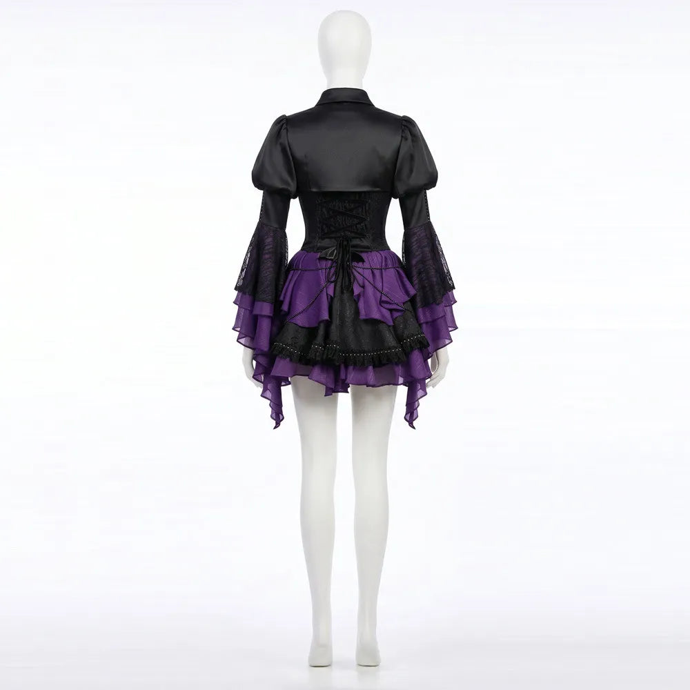New Monster High Elissabat Cosplay Costume Vampire Punk Gothic Style Short Skirt Halloween Cosplay