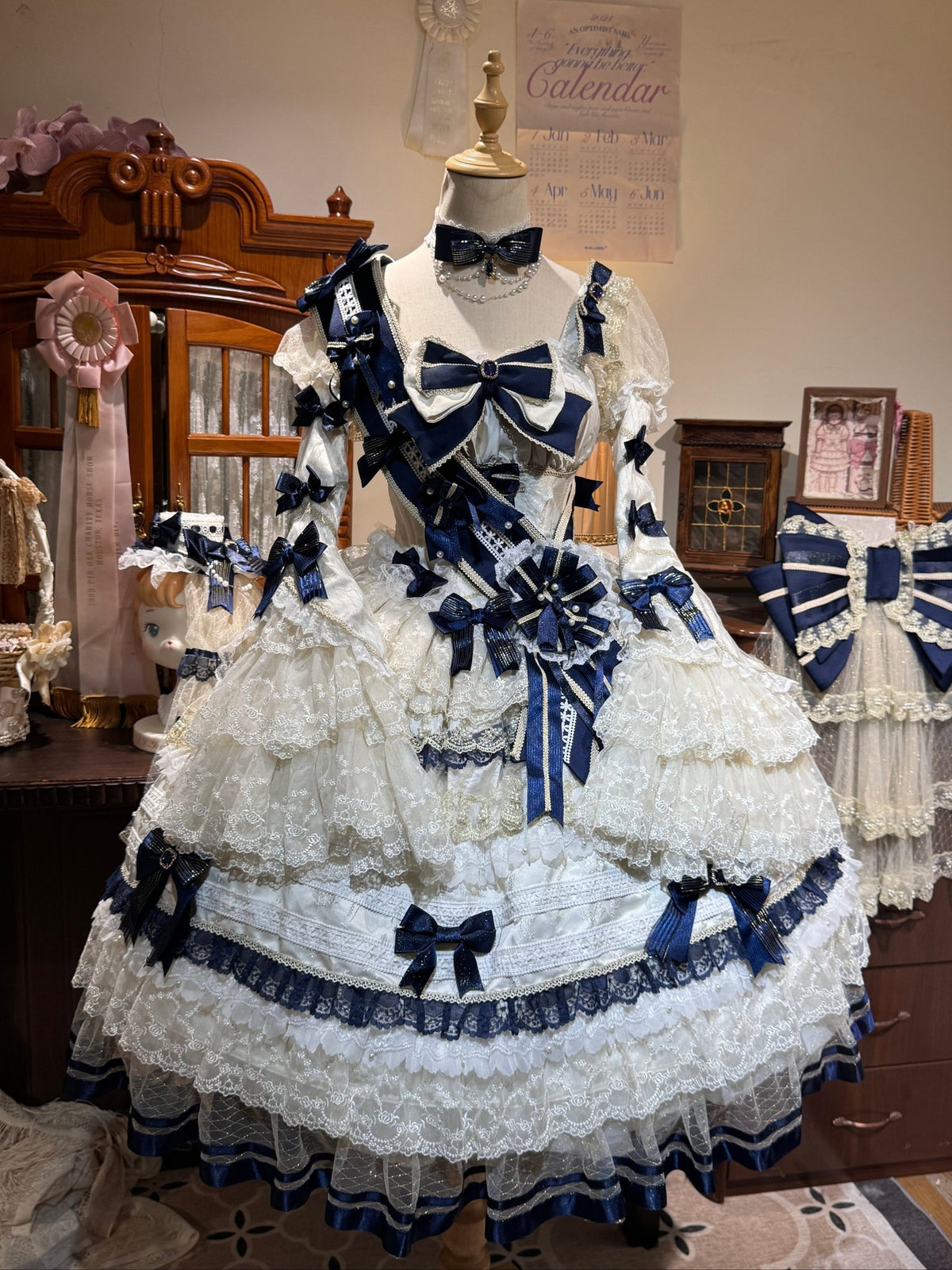 Night Banquet Coronation Original Lolita Mid Length Wedding Dress - LolitaEra