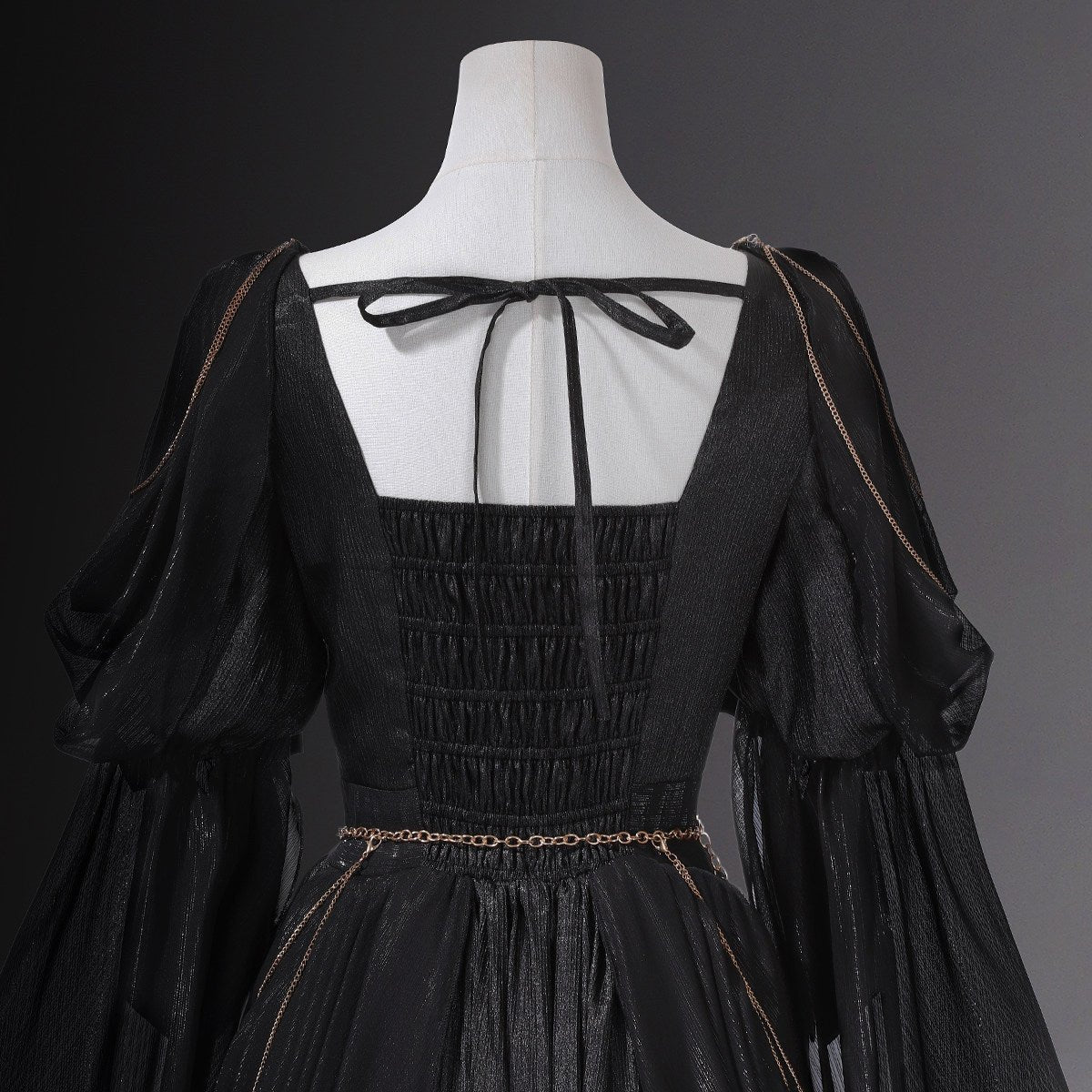Night Envoy Gothic Black Grecian Dress 1331 - LolitaEraBlackSNight Envoy Gothic Black Grecian Dress 1331