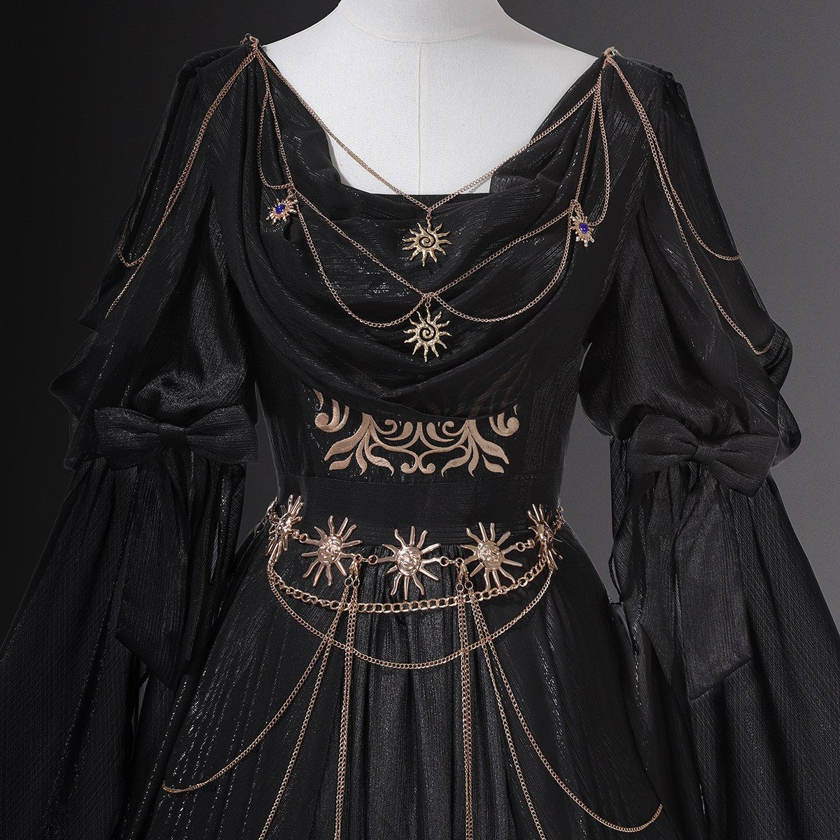 Night Envoy Gothic Black Grecian Dress 1331 - LolitaEraBlackSNight Envoy Gothic Black Grecian Dress 1331