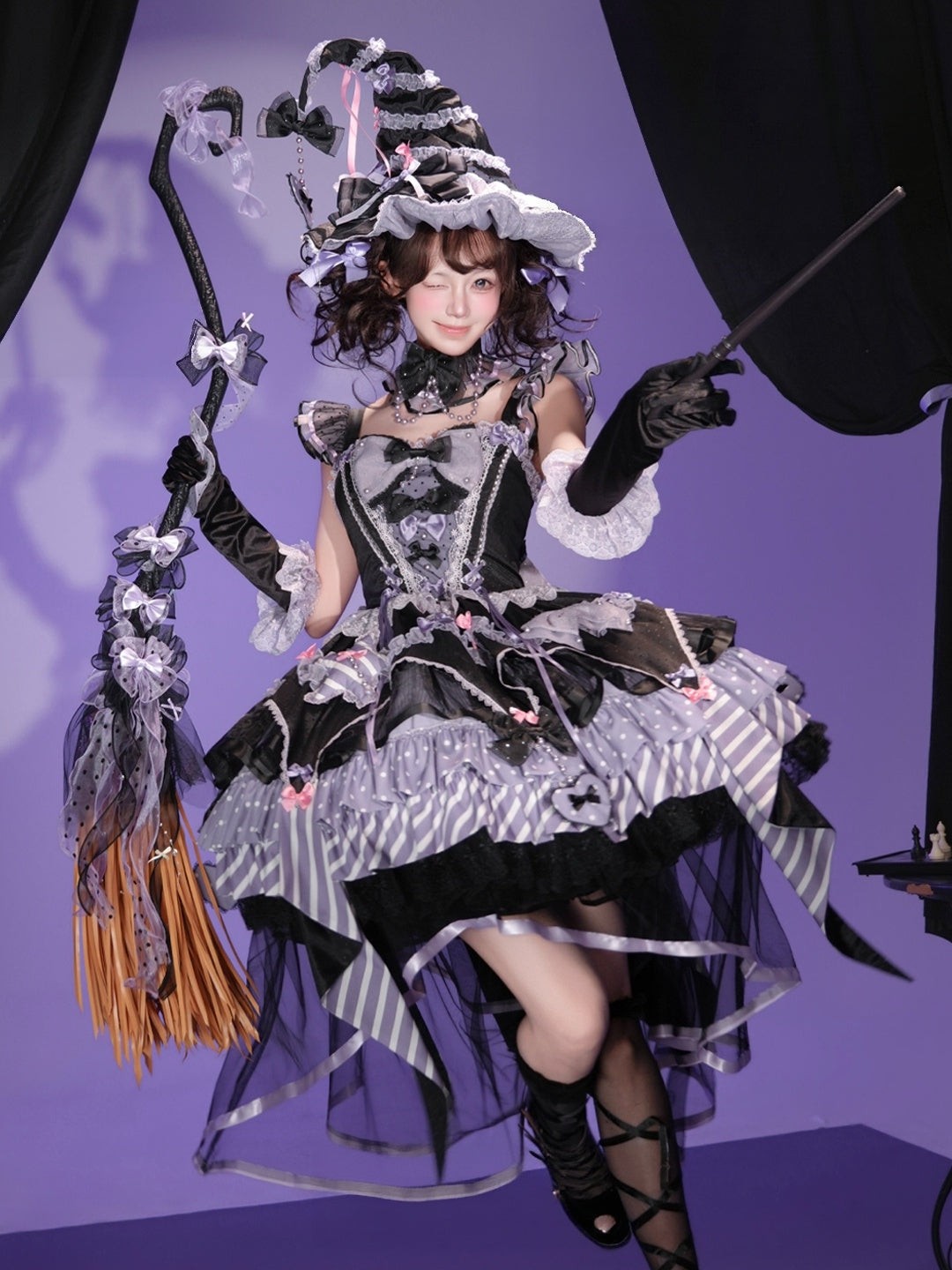 Night of Witchcraft Gothic Lolita Halloween JSK Dress Set - LolitaEra