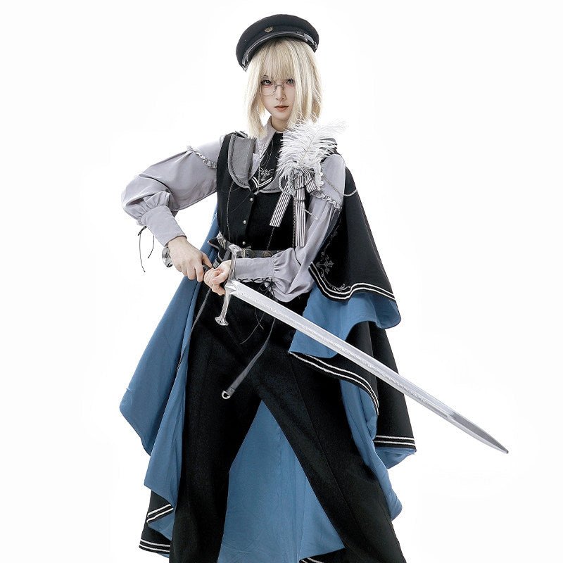 Night Pact - Pants Style Prince Blue Military Lolita Uniform - LolitaEraPantsSNight Pact - Pants Style Prince Blue Military Lolita Uniform