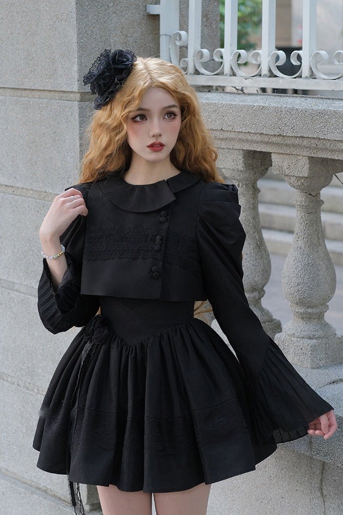 Night Traveler Lolita JSK Set - LolitaEraBlack CoatSNight Traveler Lolita JSK Set