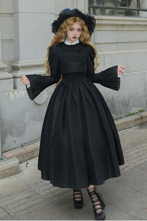 Night Traveler Lolita JSK Set - LolitaEraBlack CoatSNight Traveler Lolita JSK Set