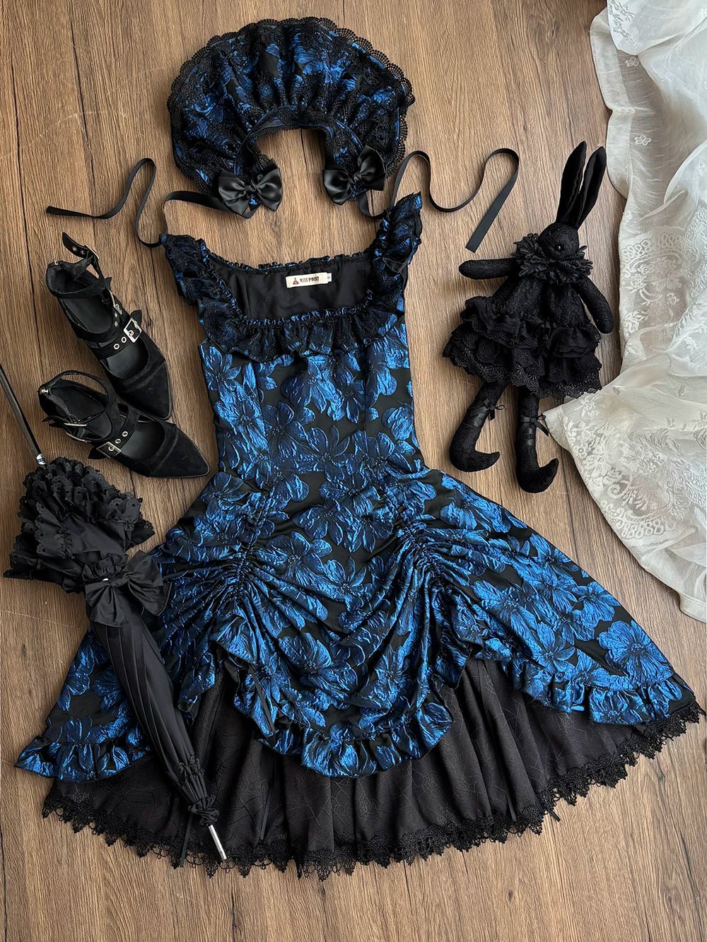 Nocturnal Lily Gothic Polka‑dot Lolita JSK - LolitaEra