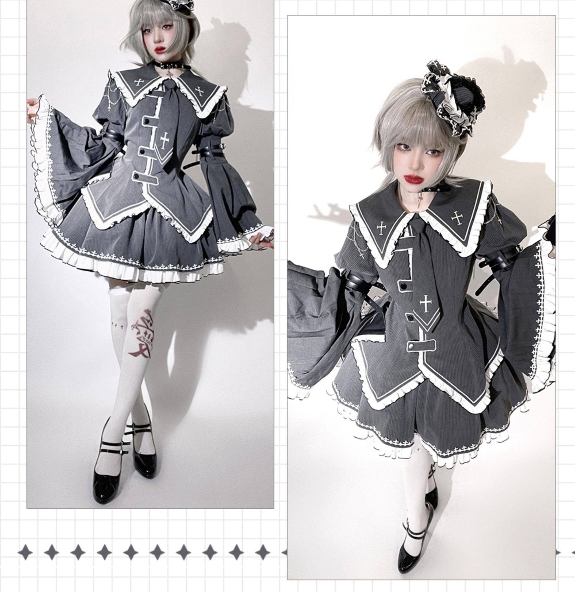 Non - Workday Gothic Lolita Princess Sleeve Dress - LolitaEraTop+SKSNon - Workday Gothic Lolita Princess Sleeve Dress