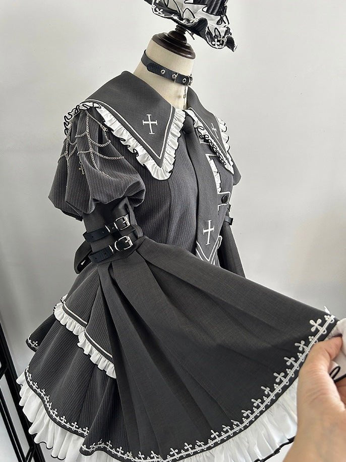 Non - Workday Gothic Lolita Princess Sleeve Dress - LolitaEraTieSNon - Workday Gothic Lolita Princess Sleeve Dress