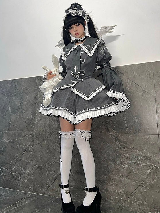 Non - Workday Gothic Lolita Princess Sleeve Dress - LolitaEraTop+SKSNon - Workday Gothic Lolita Princess Sleeve Dress