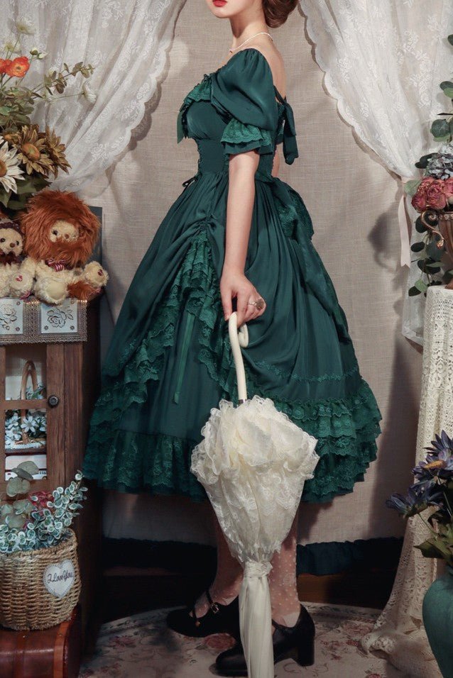 Nyx's Kiss High - Neck Elegant French Lolita Dress - LolitaEraBlackSNyx's Kiss High - Neck Elegant French Lolita Dress