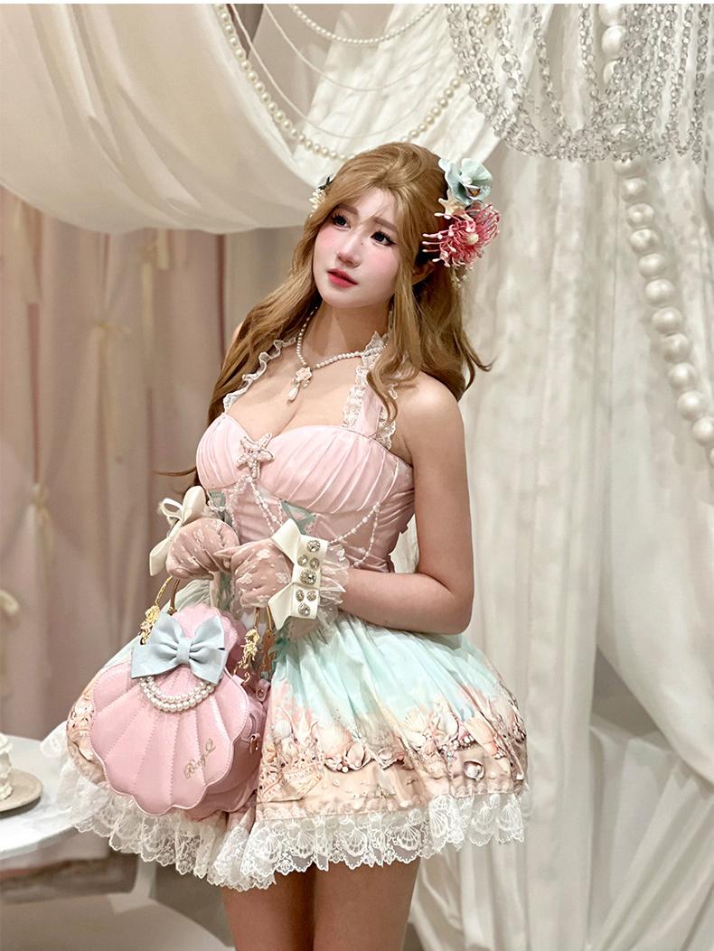Oceanic Authenticity French Romantic Maxi Dress LE1201 - LolitaEraPinkSOceanic Authenticity French Romantic Maxi Dress LE1201