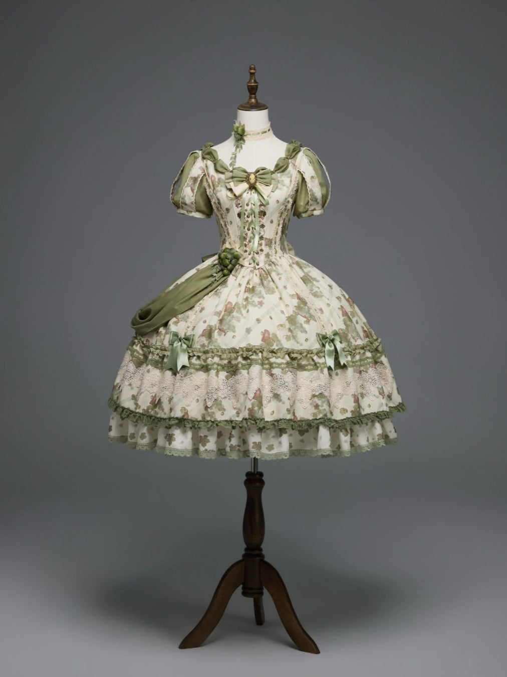 Merlot Maiden Manor Elegant Grape Print Lolita OP Dress Set