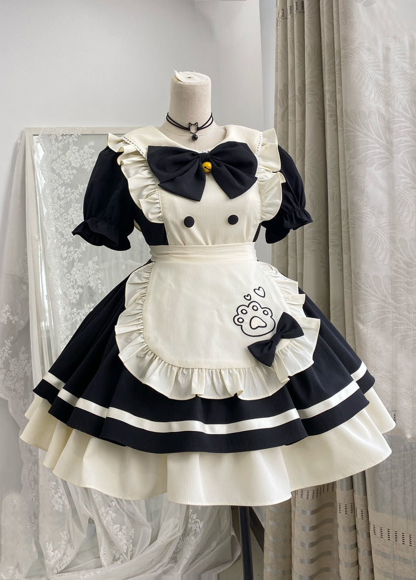 Lolita Kawaii Puppy Print OP Maid Dress LE1043