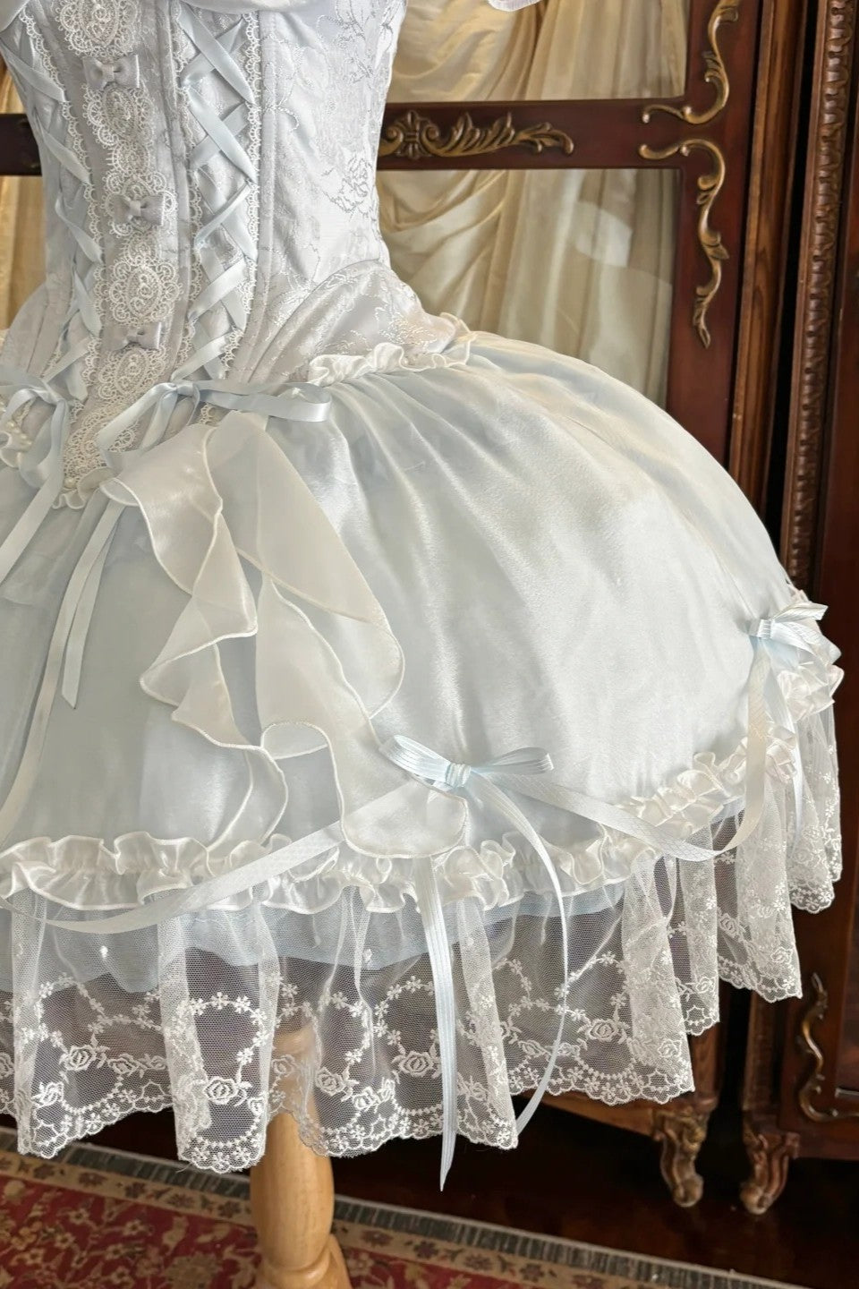 Ocean Series Sky Blue Fish Bone Lolita OP Set