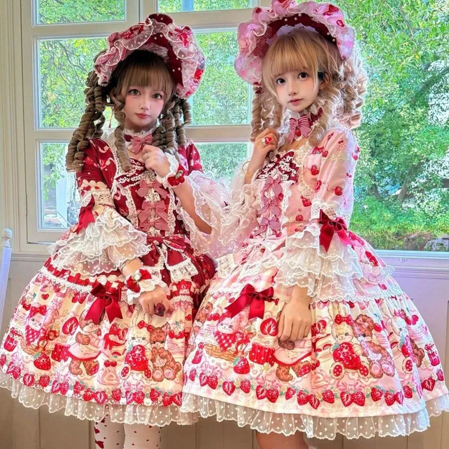 Genuine design cute long-sleeve, dress, Lolita style, Lolita OP