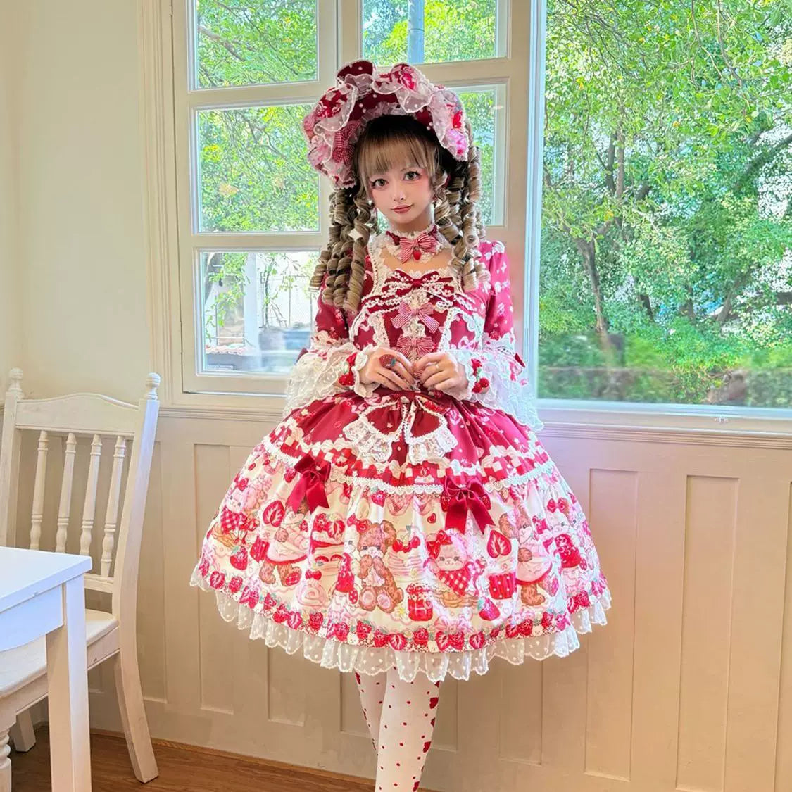 Genuine design cute long-sleeve, dress, Lolita style, Lolita OP