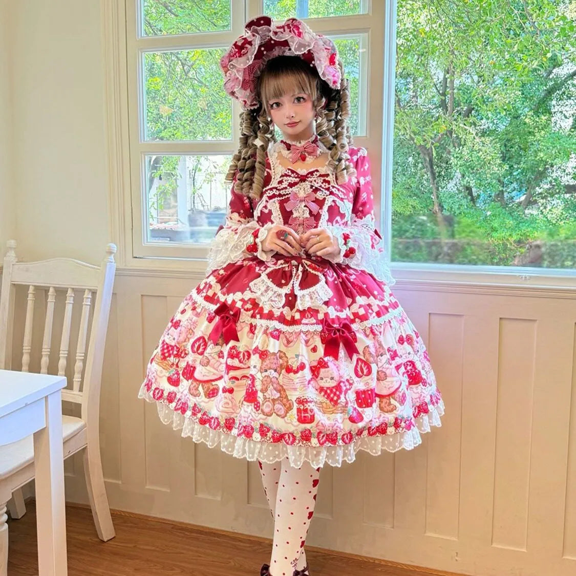 Genuine design cute long-sleeve, dress, Lolita style, Lolita OP