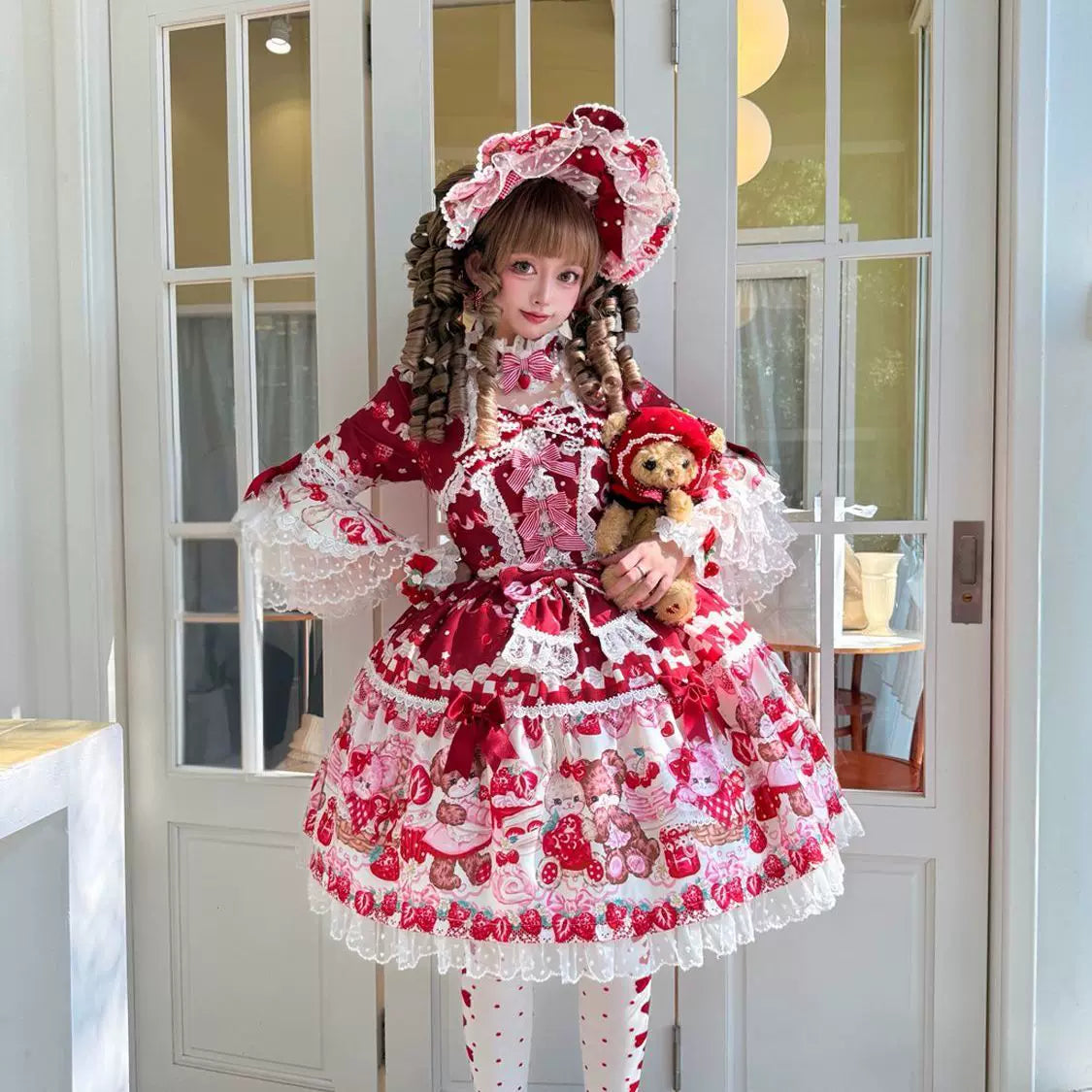 Genuine design cute long-sleeve, dress, Lolita style, Lolita OP