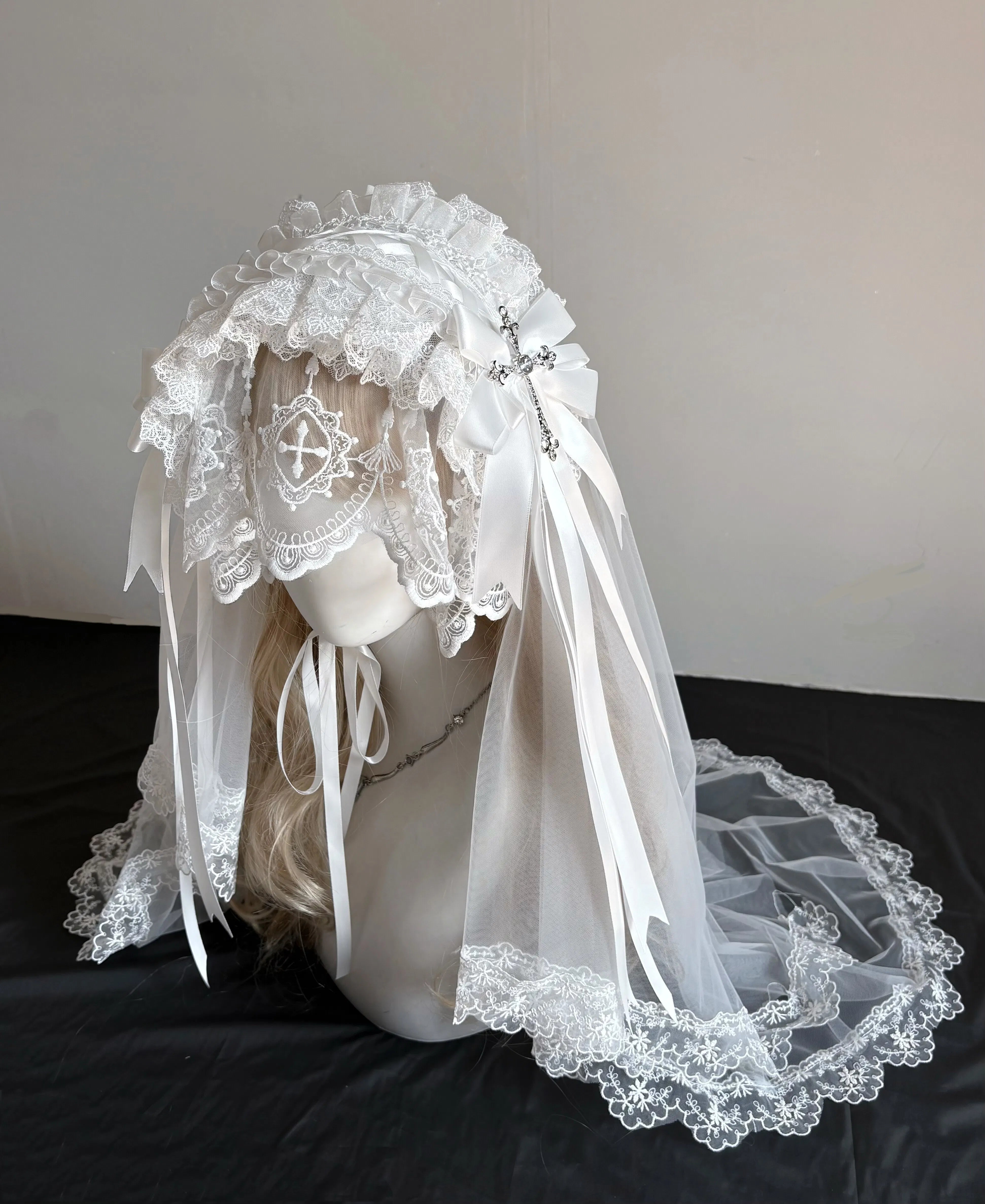Otherworld Dream - Original Gothic White Ghost Angel Subculture Nun Veil Headband Lolita
