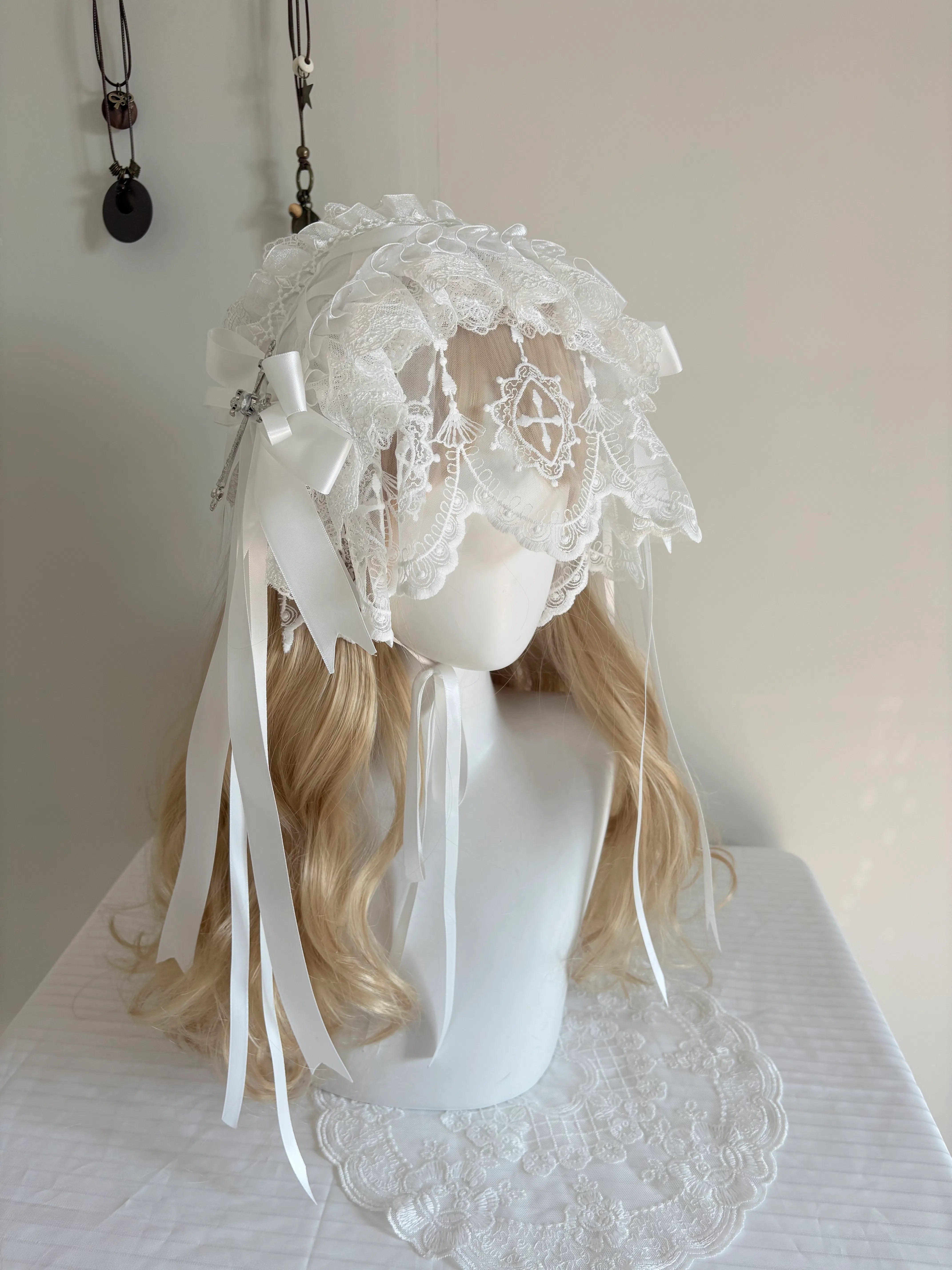 Otherworld Dream - Original Gothic White Ghost Angel Subculture Nun Veil Headband Lolita