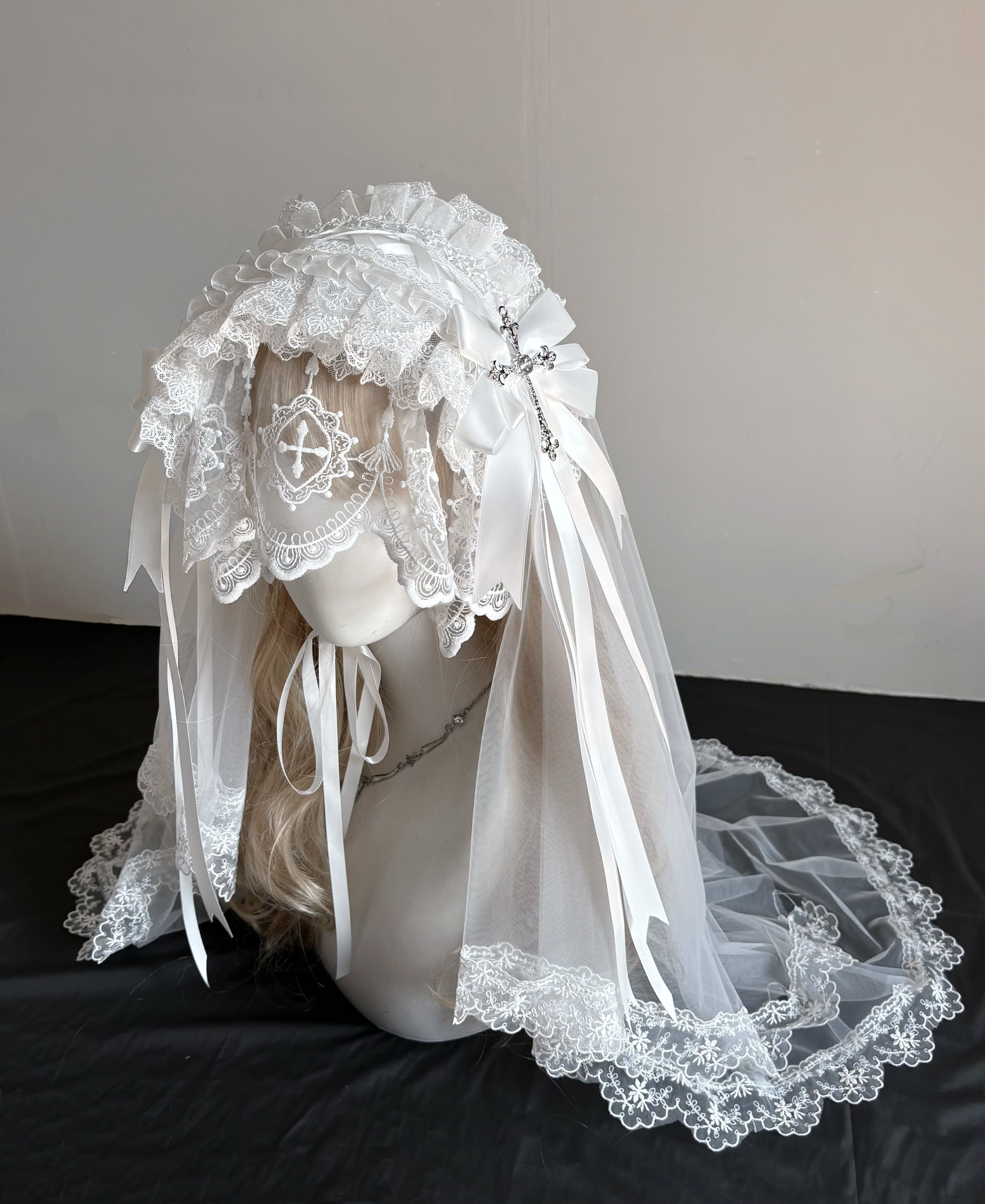 Otherworld Dream - Original Gothic White Ghost Angel Subculture Nun Veil Headband Lolita