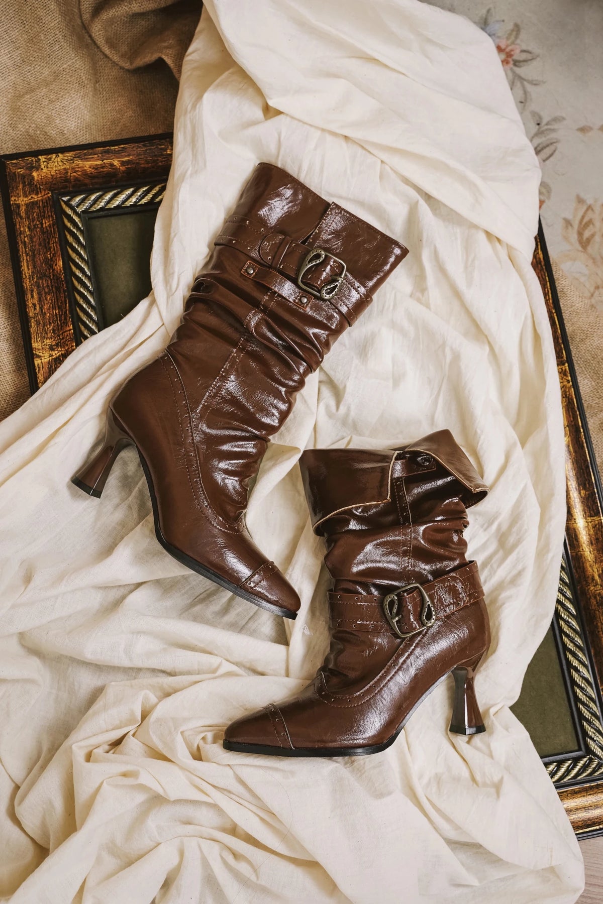 Paris Old‑Dream Vintage Elegant Classical Lolita High‑Heel Boots - LolitaEra