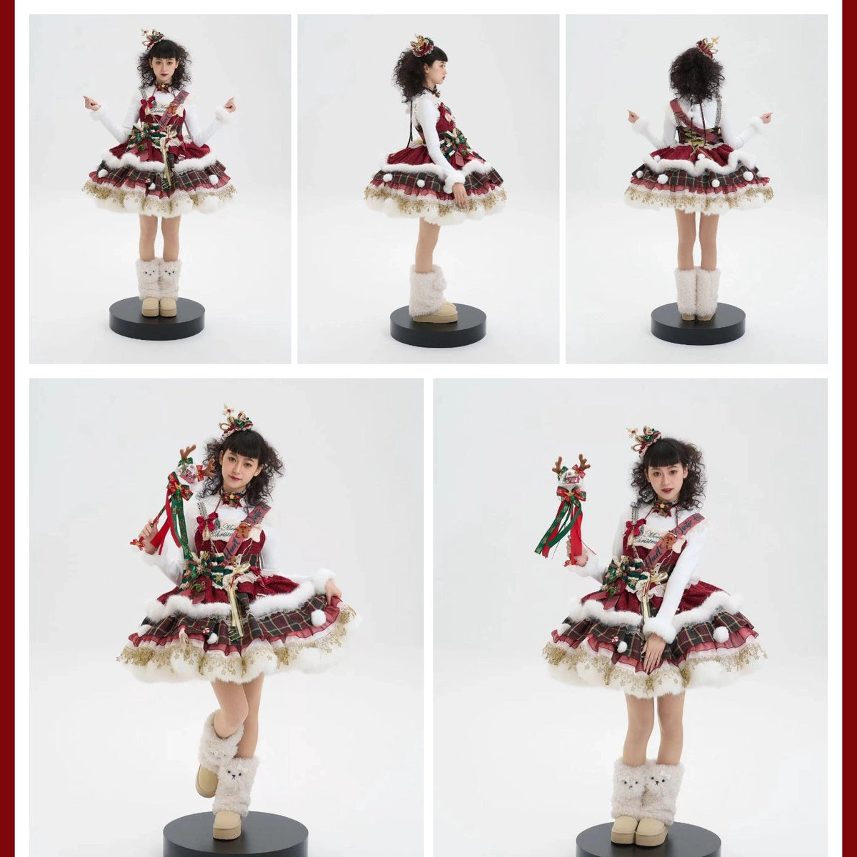 Passionate Snow Night Christmas Style Lolita Dress & Cape Set - LolitaEra