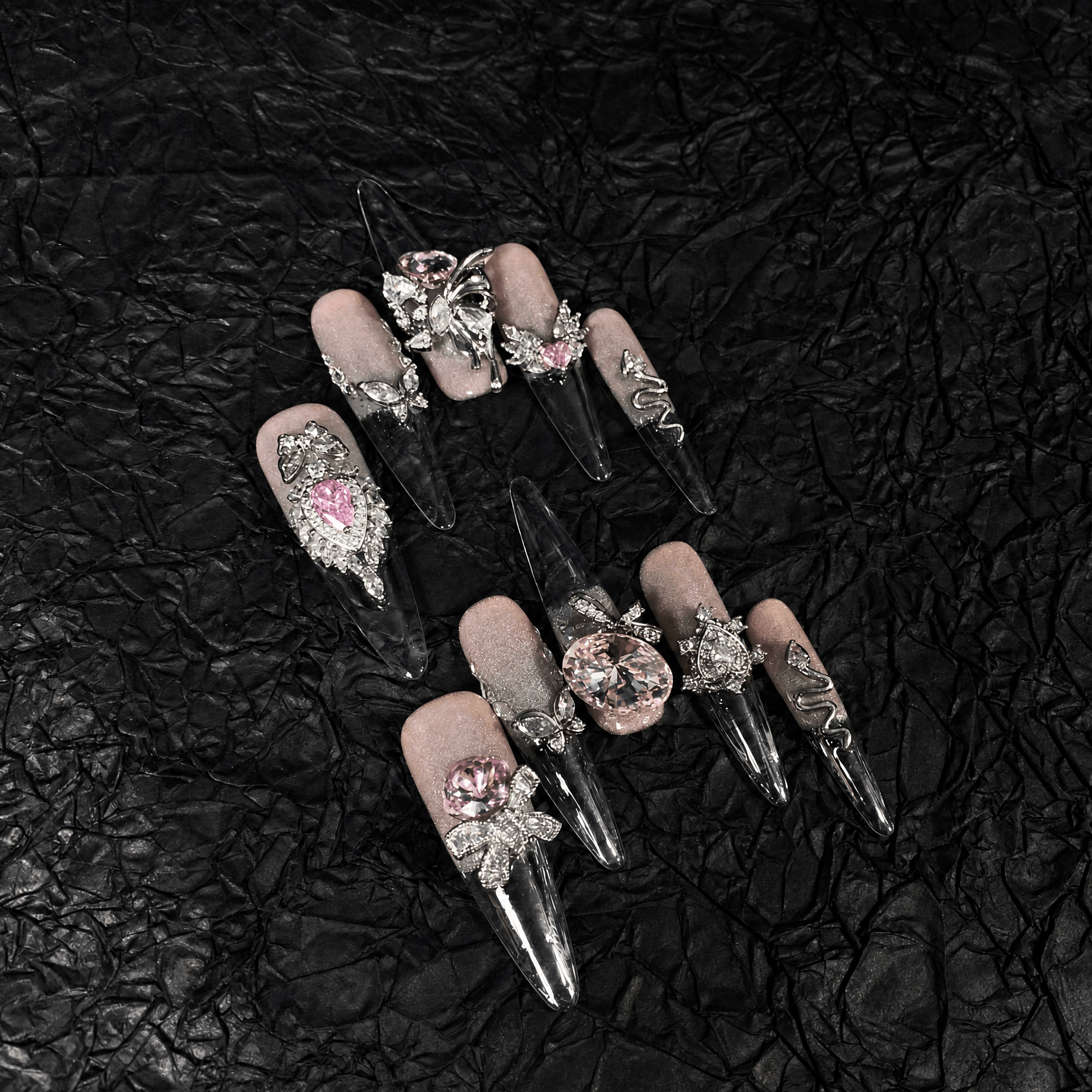 Peachy Sweet Lolita Handmade Detachable Press-On Nails - LolitaEra