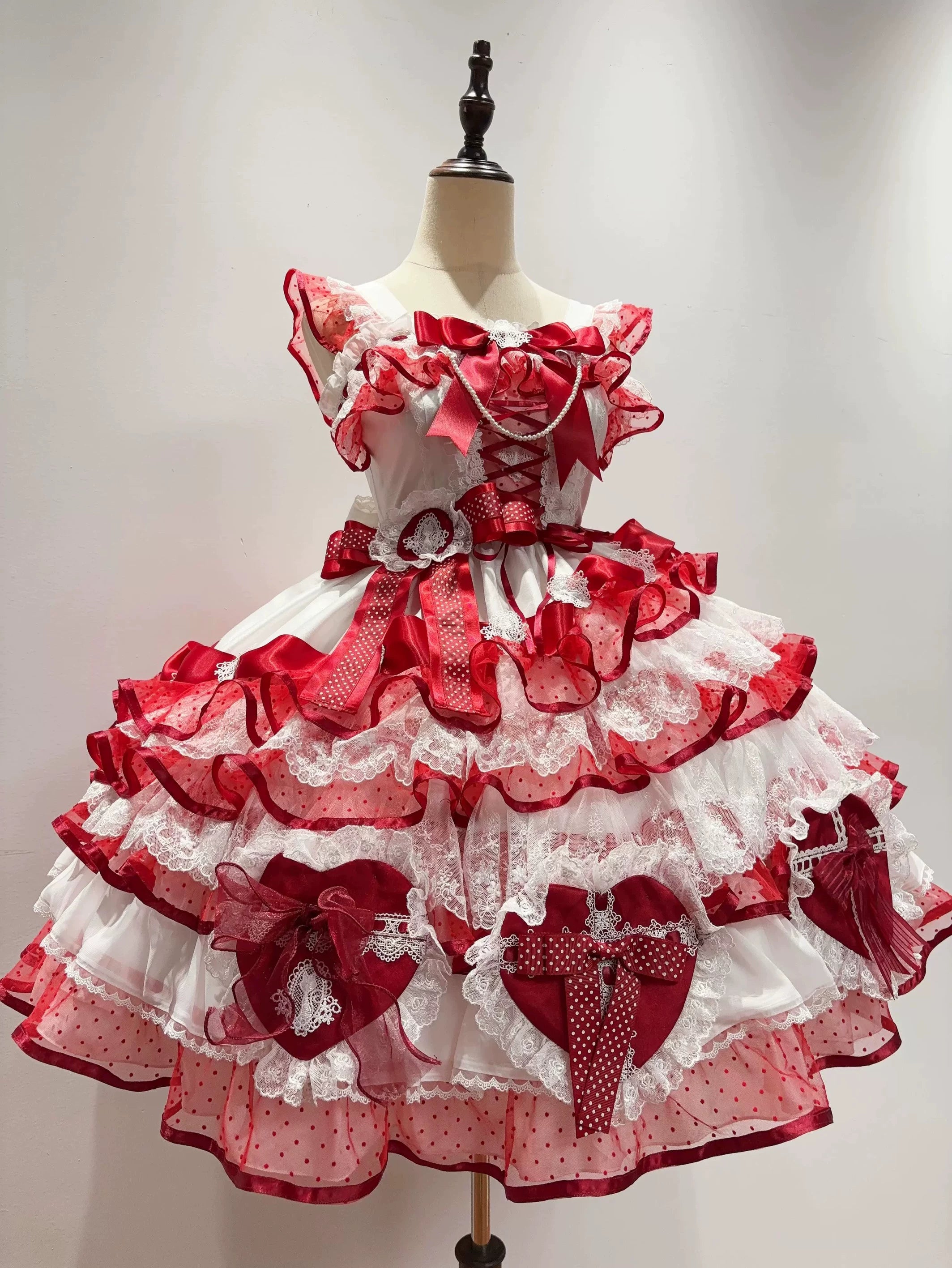 Physical Store Ready Stock Cocoa Sweetheart Heartbeat Romance Little Bride Solid Color Vintage Style Lolita Dress