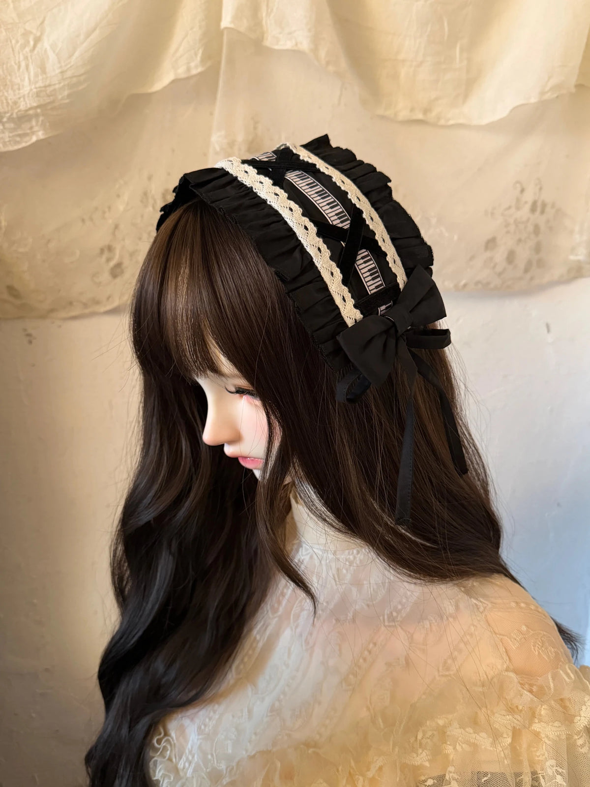 Piano Letter Vintage Music Note Lolita OP Dress - LolitaEra