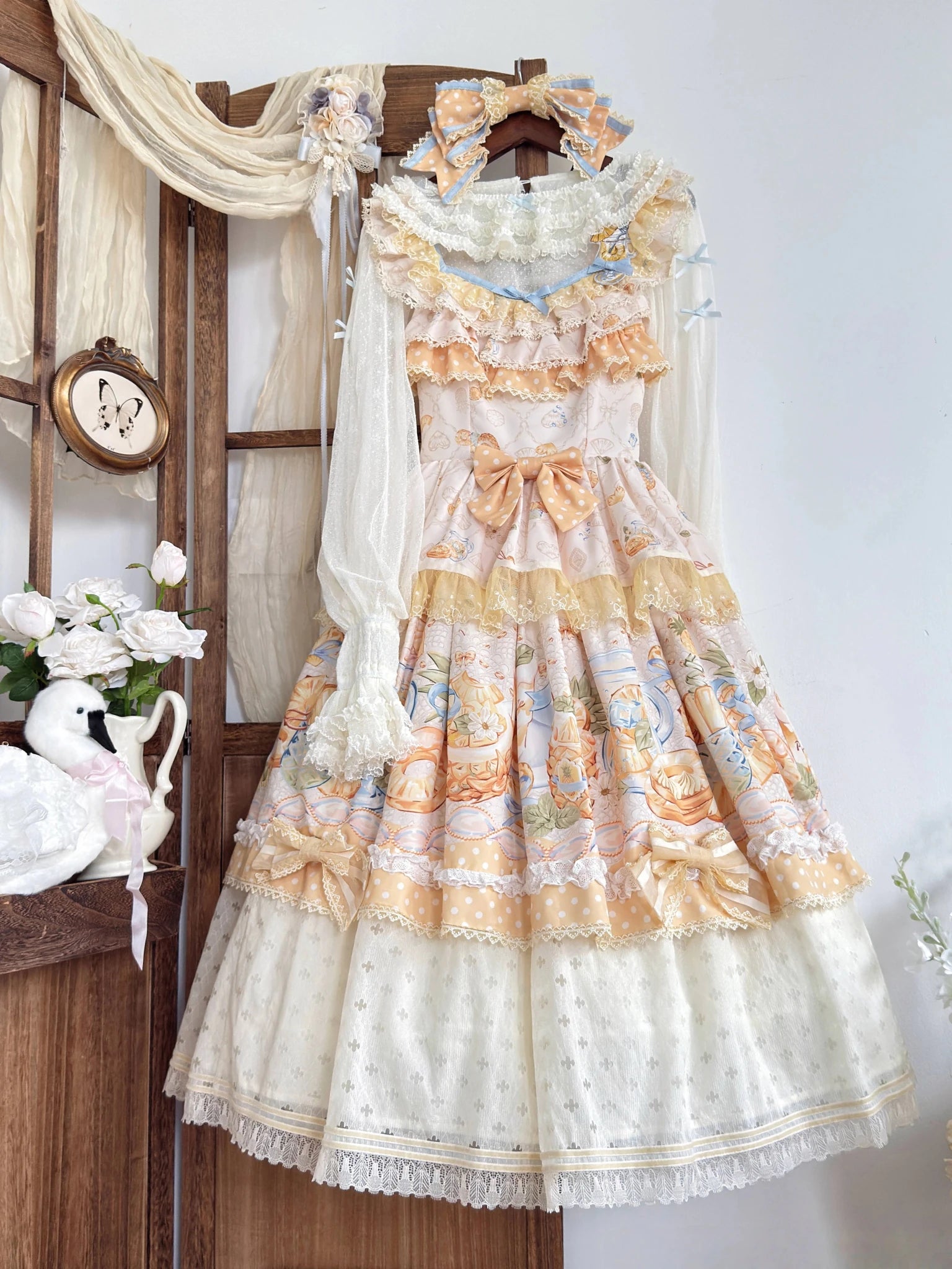 Pineapple Soda Sweet Yellow Pineapple Print Lolita JSK - LolitaEra