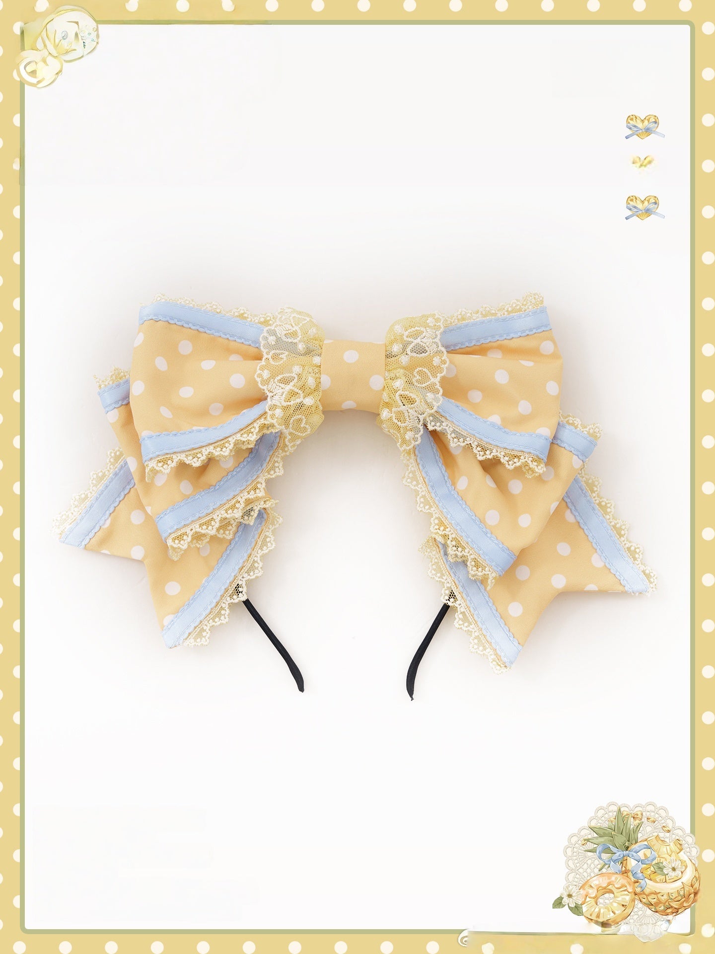 Pineapple Soda Sweet Yellow Pineapple Print Lolita JSK - LolitaEra