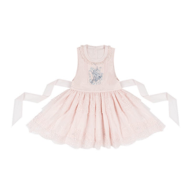 Pink Glaze Celadon Floral Embroidery Wa Lolita JSK Dress Set - LolitaEra