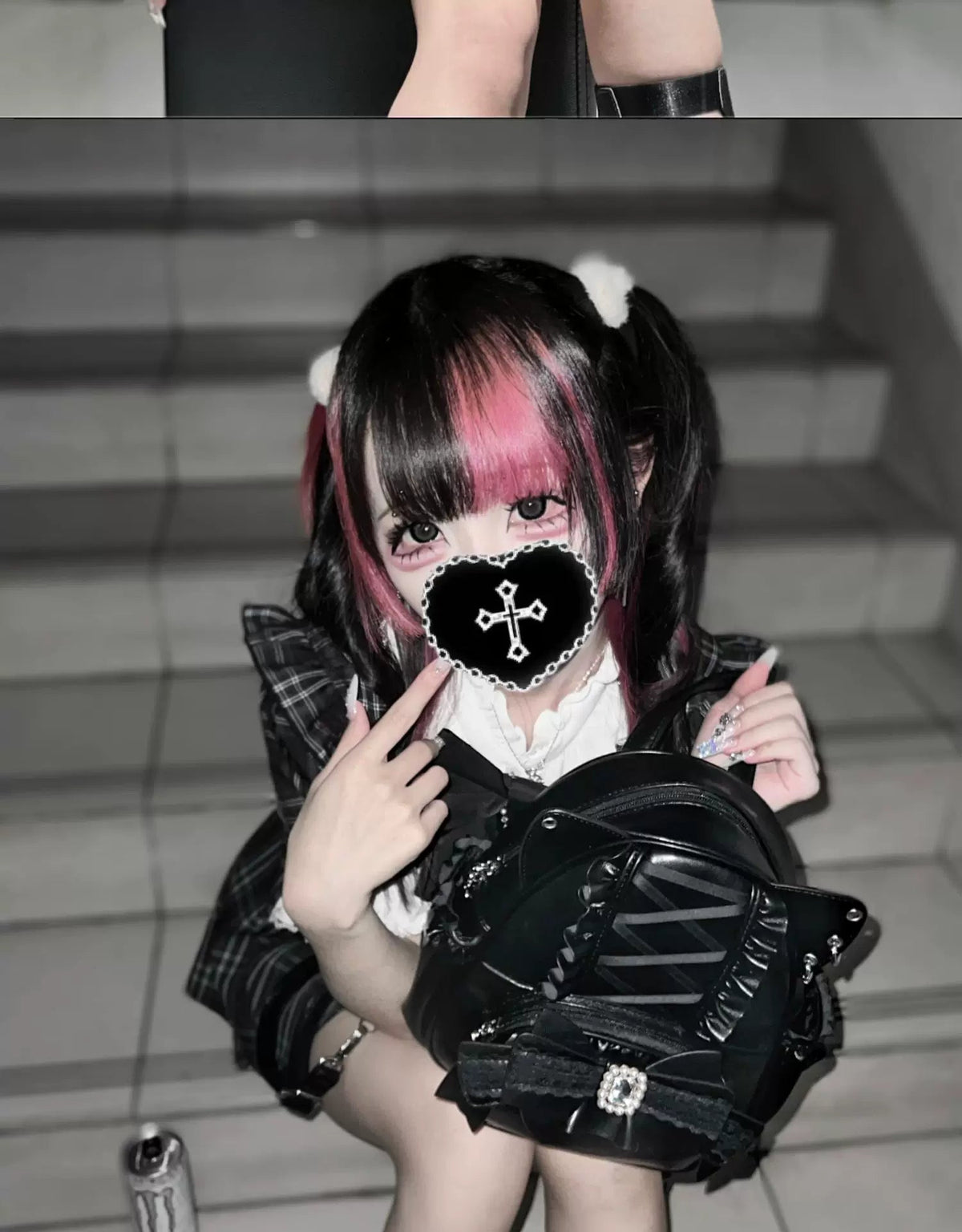 Please, Lord Meow Cat Ear Pearl Bow Lolita Gothic Crossbody Bag - LolitaEra