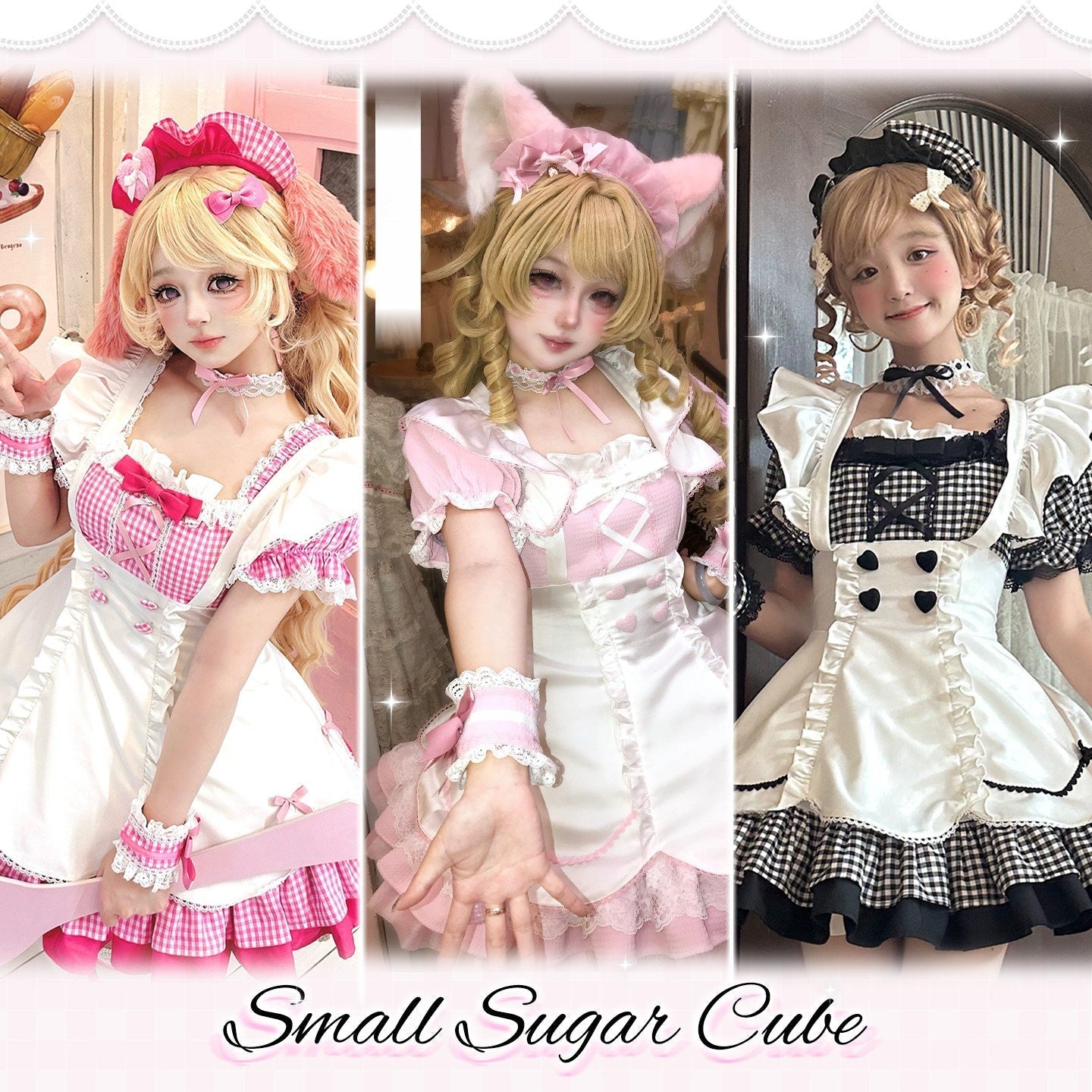 PomPom Bubble Cute Maid Style Lolita Dress - LolitaEraBlack OPSPomPom Bubble Cute Maid Style Lolita Dress