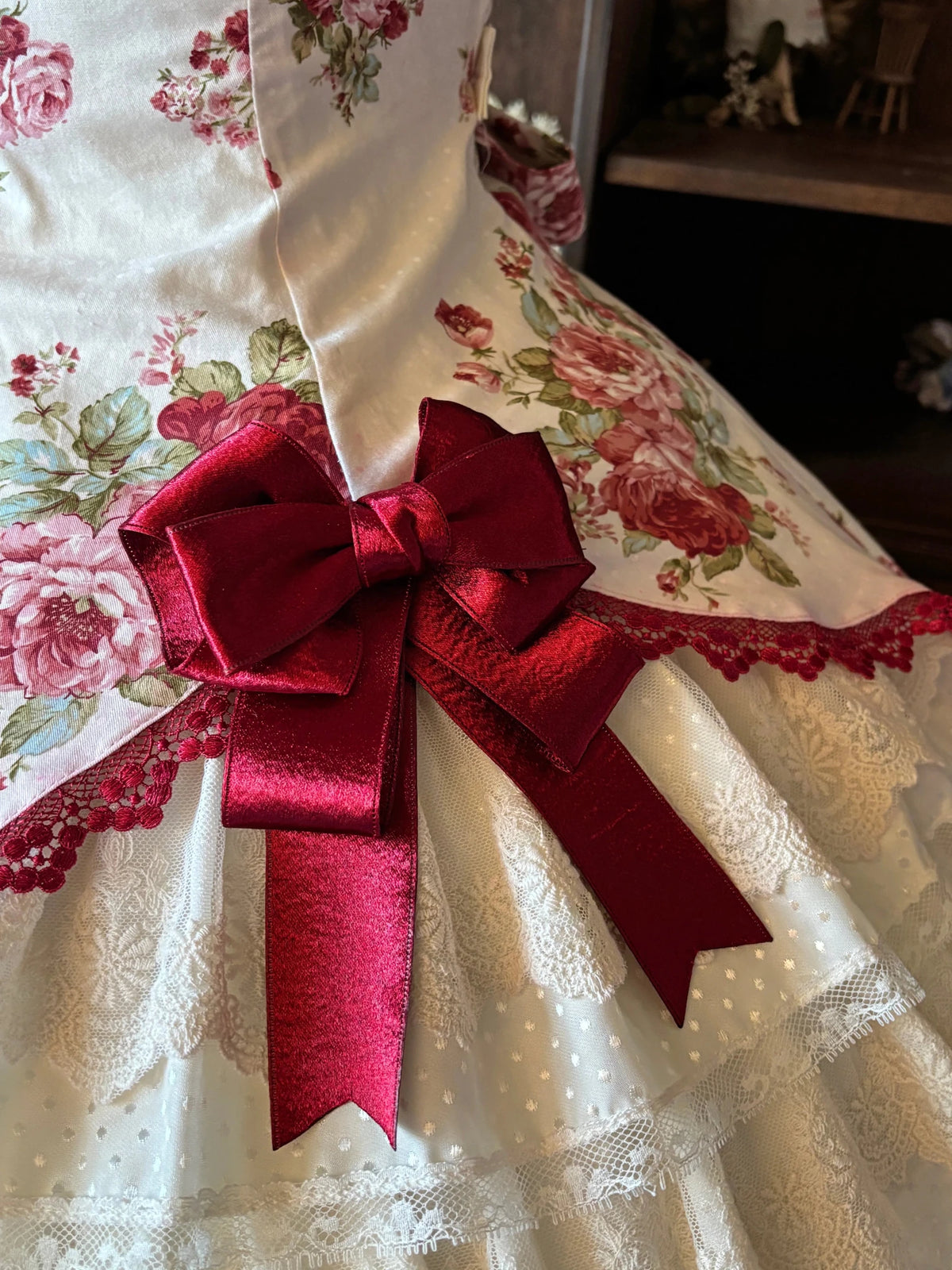 Porcelain Rose Lolita Floral Print Vintage JSK Dress - LolitaEra