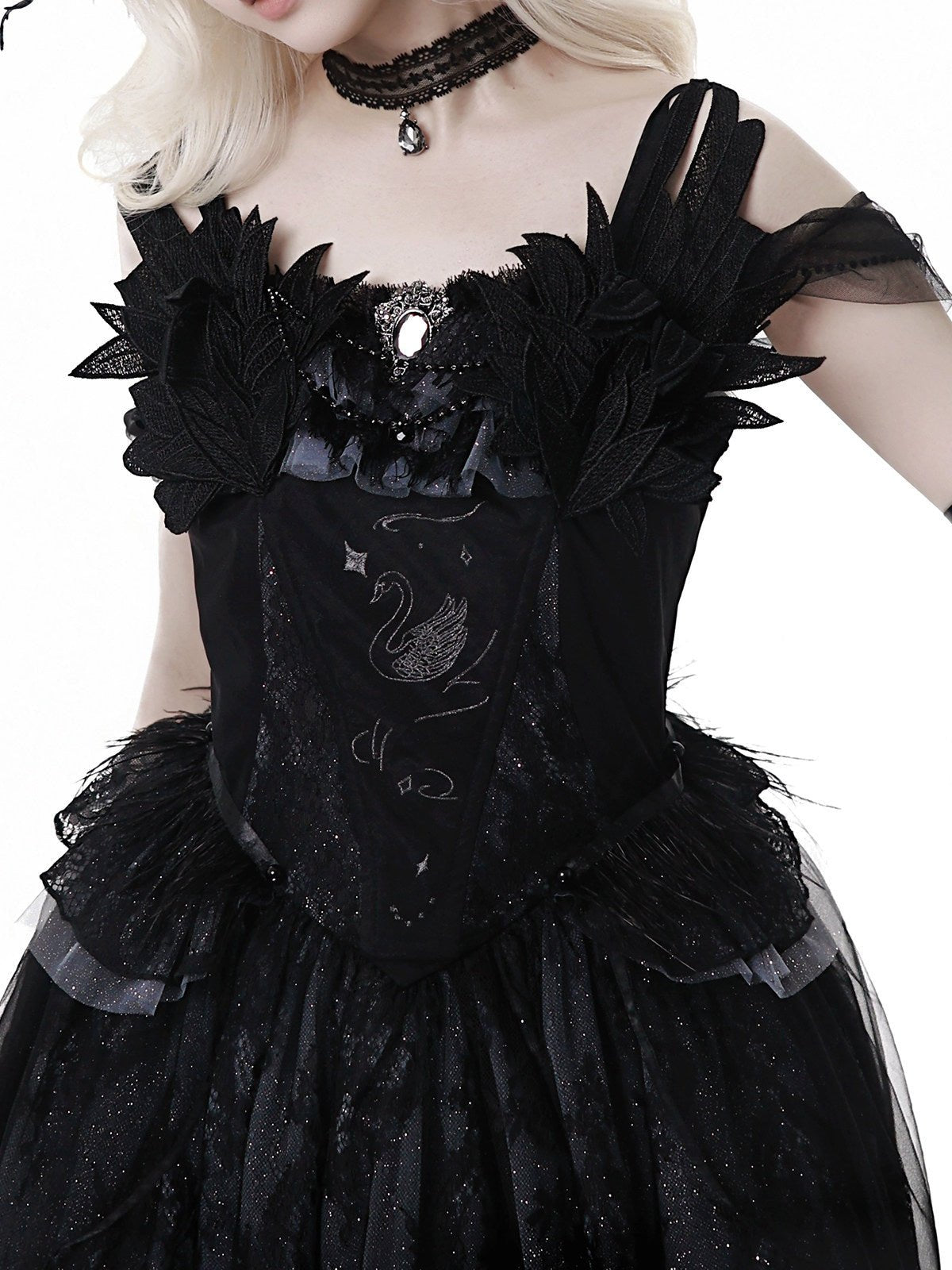 Prayer of the Black Swan Gothic Lolita Set 1217 - LolitaEraBlack SetSPrayer of the Black Swan Gothic Lolita Set 1217