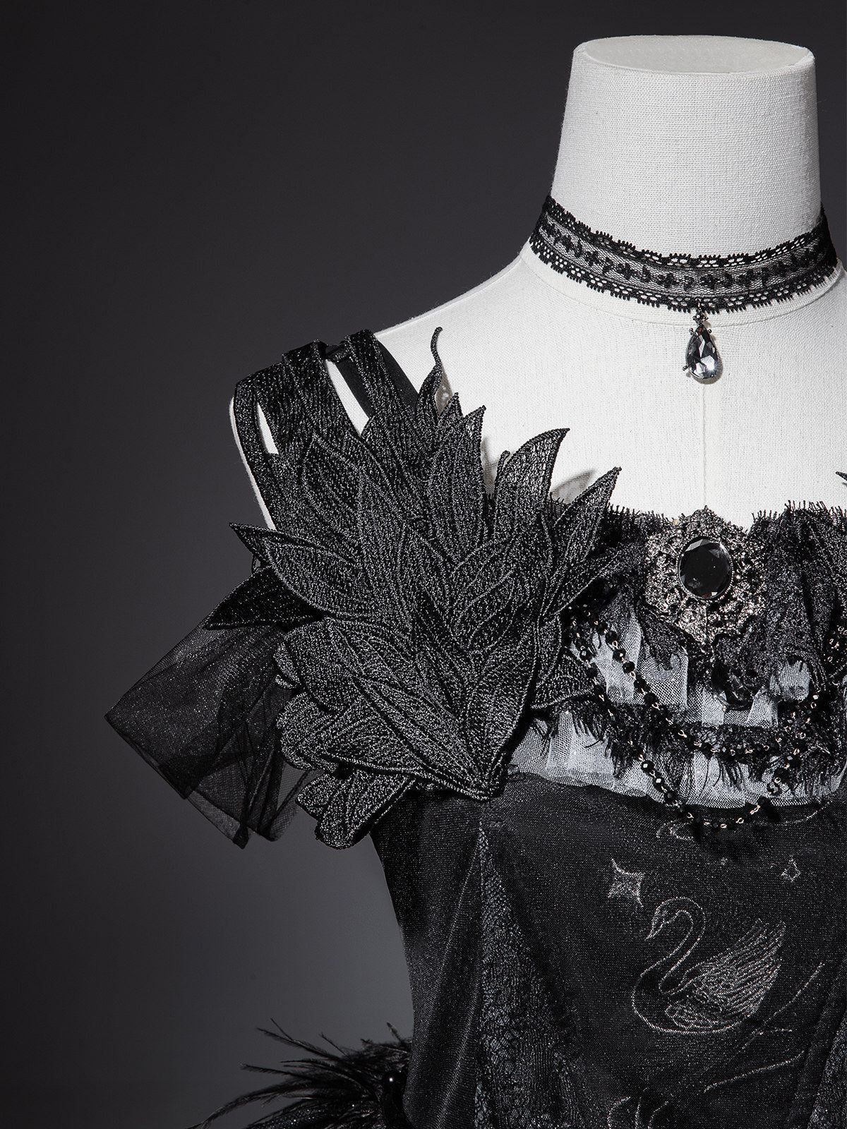 Prayer of the Black Swan Gothic Lolita Set 1217 - LolitaEraBlack SetSPrayer of the Black Swan Gothic Lolita Set 1217