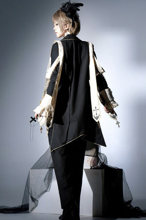 Prayer Prince Gothic Elegant Set - LolitaEraShirt + Coat + Pants(Set Special Offer)SBlackPrayer Prince Gothic Elegant Set