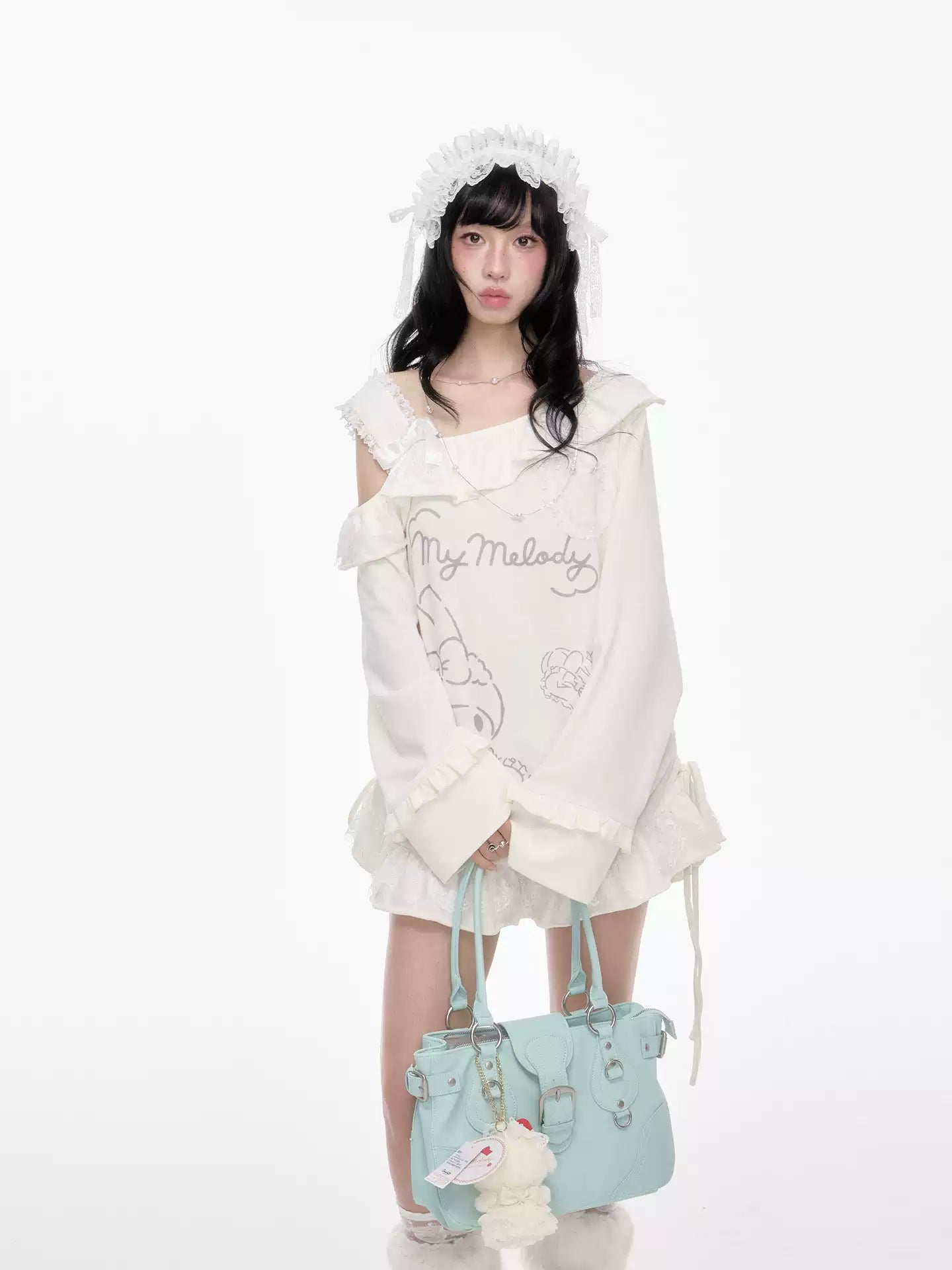 Princess Style White Oversized Sweatshirt Jacket