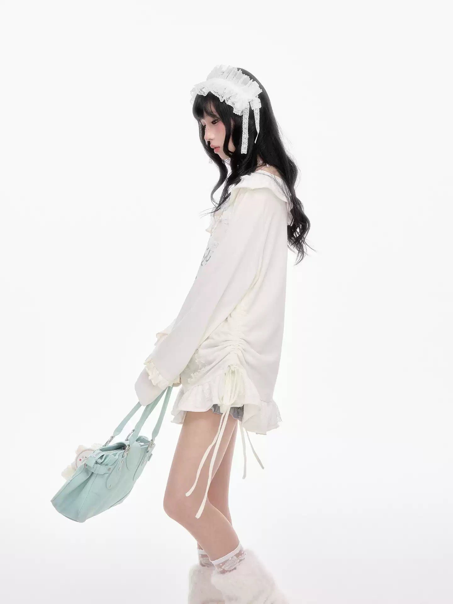 Princess Style White Oversized Sweatshirt Jacket