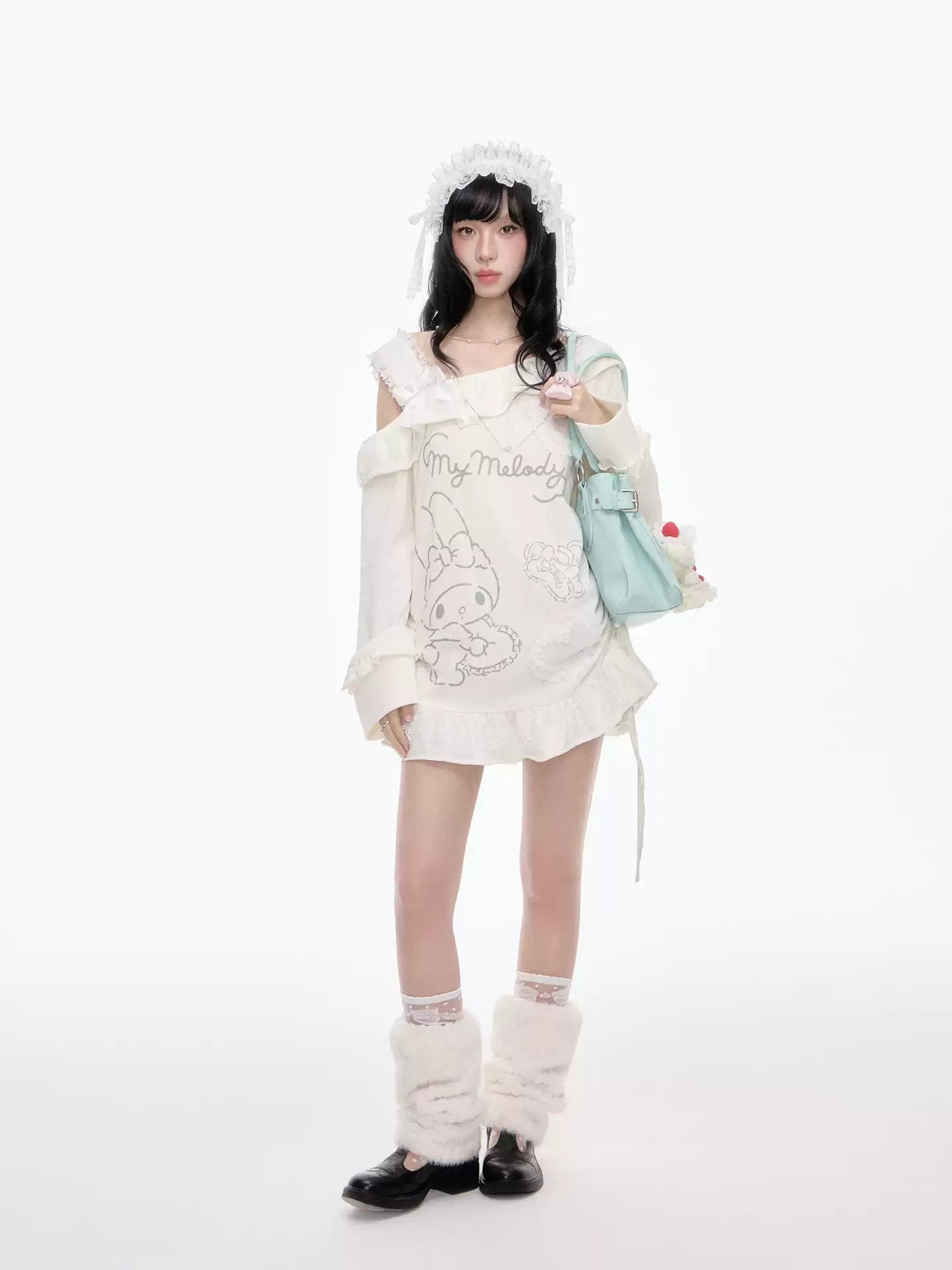 Princess Style White Oversized Sweatshirt Jacket