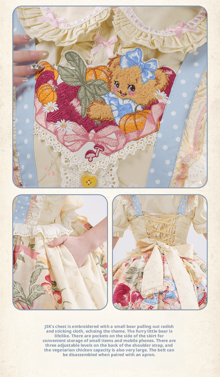 Pulling Radishes Cute Sweet Lolita Dress - LolitaEraApronSPulling Radishes Cute Sweet Lolita Dress