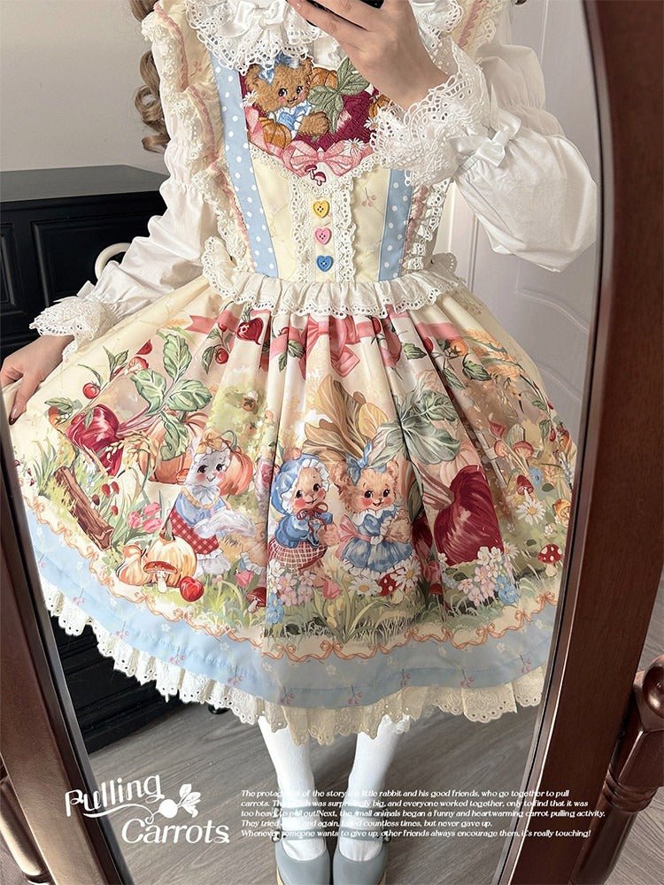 Pulling Radishes Cute Sweet Lolita Dress - LolitaEraApronSPulling Radishes Cute Sweet Lolita Dress