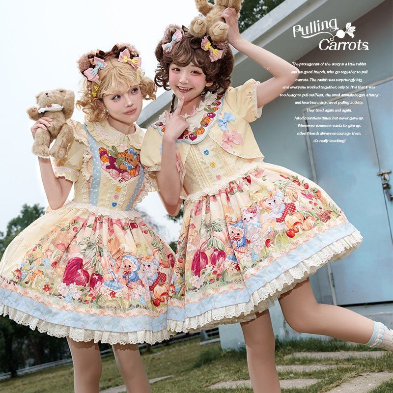 Pulling Radishes Cute Sweet Lolita Dress - LolitaEraOPSPulling Radishes Cute Sweet Lolita Dress