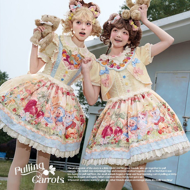 Pulling Radishes Cute Sweet Lolita Dress - LolitaEraOPSPulling Radishes Cute Sweet Lolita Dress